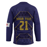 Japan Pacific Rugby 2022-23 Custom Hockey Jersey Blue Sakura Japanese Wave Pattern LT9 - Polynesian Pride