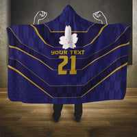 Japan Pacific Rugby 2022-23 Custom Hooded Blanket Blue Sakura Japanese Wave Pattern LT9 - Polynesian Pride