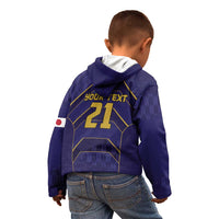 Japan Pacific Rugby 2022-23 Custom Kid Hoodie Blue Sakura Japanese Wave Pattern