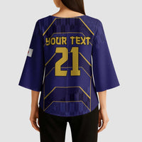 Japan Pacific Rugby 2022-23 Custom Kimono Sleeve Blouse Blue Sakura Japanese Wave Pattern LT9 - Polynesian Pride