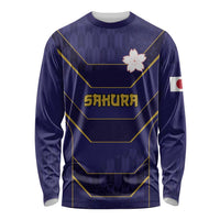 Japan Pacific Rugby 2022-23 Custom Long Sleeve Shirt Blue Sakura Japanese Wave Pattern LT9 Unisex Blue - Polynesian Pride