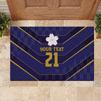 Japan Pacific Rugby 2022-23 Custom Rubber Doormat Blue Sakura Japanese Wave Pattern LT9 Blue - Polynesian Pride