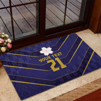 Japan Pacific Rugby 2022-23 Custom Rubber Doormat Blue Sakura Japanese Wave Pattern LT9 - Polynesian Pride