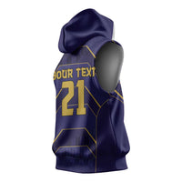 Japan Pacific Rugby 2022-23 Custom Sleeveless Hoodie Blue Sakura Japanese Wave Pattern LT9 - Polynesian Pride