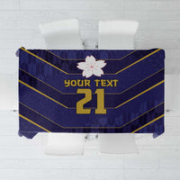 Japan Pacific Rugby 2022-23 Custom Tablecloth Blue Sakura Japanese Wave Pattern LT9 Blue - Polynesian Pride