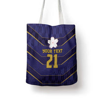 Japan Pacific Rugby 2022-23 Custom Tote Bag Blue Sakura Japanese Wave Pattern - Polynesian Pride