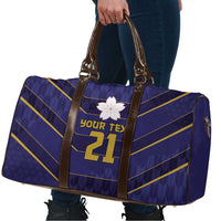 Japan Pacific Rugby 2022-23 Custom Travel Bag Blue Sakura Japanese Wave Pattern - Polynesian Pride