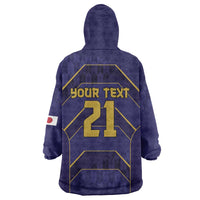 Japan Pacific Rugby 2022-23 Custom Wearable Blanket Hoodie Blue Sakura Japanese Wave Pattern LT9 - Polynesian Pride
