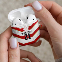 Japan Pacific Rugby 2022-23 Custom AirPods Case Red Sakura Japanese Wave Pattern LT9 - Polynesian Pride
