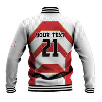 Japan Pacific Rugby 2022-23 Custom Baseball Jacket Red Sakura Japanese Wave Pattern LT9 - Polynesian Pride