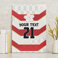 Japan Pacific Rugby 2022-23 Custom Canvas Wall Art Red Sakura Japanese Wave Pattern LT9 Without Frame Red - Polynesian Pride