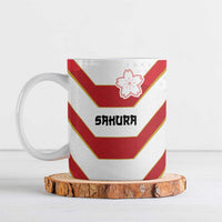 Japan Pacific Rugby 2022-23 Custom Ceramic Mug Red Sakura Japanese Wave Pattern LT9 Red - Polynesian Pride
