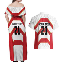Japan Pacific Rugby 2022-23 Custom Couples Matching Off Shoulder Maxi Dress and Hawaiian Shirt Red Sakura Japanese Wave Pattern LT9 - Polynesian Pride