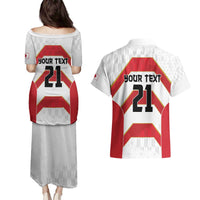 Japan Pacific Rugby 2022-23 Custom Couples Matching Puletasi and Hawaiian Shirt Red Sakura Japanese Wave Pattern LT9 - Polynesian Pride
