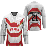Japan Pacific Rugby 2022-23 Custom Hockey Jersey Red Sakura Japanese Wave Pattern LT9 - Polynesian Pride