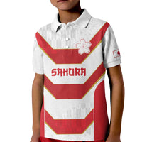 Japan Pacific Rugby 2022-23 Custom Kid Polo Shirt Red Sakura Japanese Wave Pattern