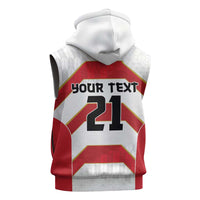 Japan Pacific Rugby 2022-23 Custom Sleeveless Hoodie Red Sakura Japanese Wave Pattern LT9 - Polynesian Pride