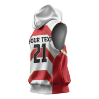 Japan Pacific Rugby 2022-23 Custom Sleeveless Hoodie Red Sakura Japanese Wave Pattern LT9 - Polynesian Pride