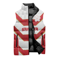 Japan Pacific Rugby 2022-23 Custom Sleeveless Puffer Jacket Red Sakura Japanese Wave Pattern LT9 - Polynesian Pride