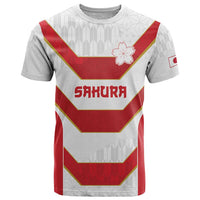 Japan Pacific Rugby 2022-23 Custom T Shirt Red Sakura Japanese Wave Pattern