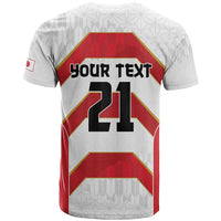 Japan Pacific Rugby 2022-23 Custom T Shirt Red Sakura Japanese Wave Pattern