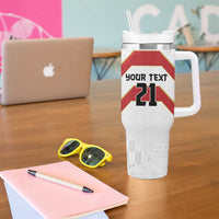 Japan Pacific Rugby 2022-23 Custom Tumbler With Handle Red Sakura Japanese Wave Pattern