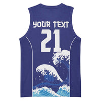 Japan Pacific Rugby Custom Basketball Jersey Go Sakura Japanese Wave Pattern LT9 - Polynesian Pride