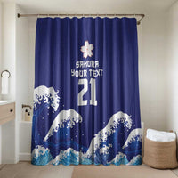 Japan Pacific Rugby Custom Bathroom Set Go Sakura Japanese Wave Pattern - Polynesian Pride