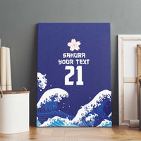 Japan Pacific Rugby Custom Canvas Wall Art Go Sakura Japanese Wave Pattern LT9 - Polynesian Pride