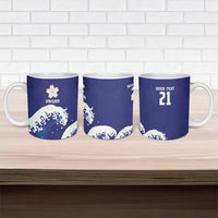 Japan Pacific Rugby Custom Ceramic Mug Go Sakura Japanese Wave Pattern LT9 - Polynesian Pride