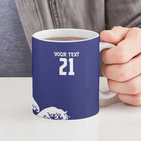 Japan Pacific Rugby Custom Ceramic Mug Go Sakura Japanese Wave Pattern LT9 - Polynesian Pride