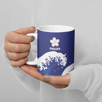 Japan Pacific Rugby Custom Ceramic Mug Go Sakura Japanese Wave Pattern LT9 - Polynesian Pride