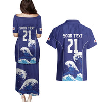 Japan Pacific Rugby Custom Couples Matching Puletasi and Hawaiian Shirt Go Sakura Japanese Wave Pattern LT9 - Polynesian Pride
