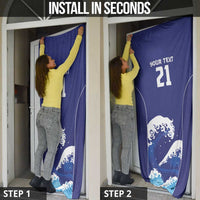 Japan Pacific Rugby Custom Door Cover Go Sakura Japanese Wave Pattern LT9 - Polynesian Pride