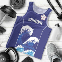 Japan Pacific Rugby Custom Men Tank Top Go Sakura Japanese Wave Pattern LT9 - Polynesian Pride