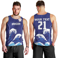 Japan Pacific Rugby Custom Men Tank Top Go Sakura Japanese Wave Pattern LT9 - Polynesian Pride