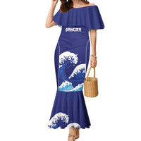 Japan Pacific Rugby Custom Mermaid Dress Go Sakura Japanese Wave Pattern