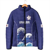 Japan Pacific Rugby Custom Padded Jacket Go Sakura Japanese Wave Pattern LT9 - Polynesian Pride