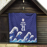 Japan Pacific Rugby Custom Quilt Go Sakura Japanese Wave Pattern