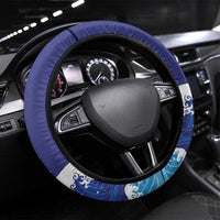 Japan Pacific Rugby Steering Wheel Cover Go Sakura Japanese Wave Pattern LT9 Universal Fit Blue - Polynesian Pride
