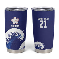 Japan Pacific Rugby Custom Tumbler Cup Go Sakura Japanese Wave Pattern