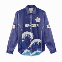 Japan Pacific Rugby Custom Women Casual Shirt Go Sakura Japanese Wave Pattern