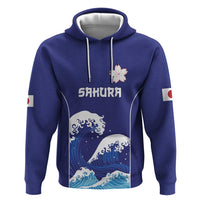 Japan Pacific Rugby Custom Zip Hoodie Go Sakura Japanese Wave Pattern