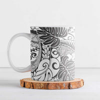 Japanese Samurai Warrior Ceramic Mug White Polynesian Tattoo Style LT9 White - Polynesian Pride