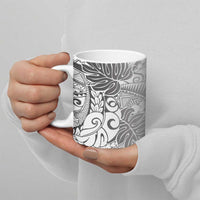 Japanese Samurai Warrior Ceramic Mug White Polynesian Tattoo Style LT9 - Polynesian Pride