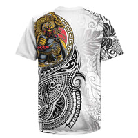 Japanese Samurai Warrior Rugby Jersey White Polynesian Tattoo Style LT9 - Polynesian Pride