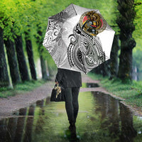 Japanese Samurai Warrior Umbrella White Polynesian Tattoo Style LT9 - Polynesian Pride