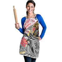 Japanese Samurai Warrior Apron Colorful Polynesian Tattoo Style LT9 - Polynesian Pride