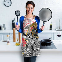 Japanese Samurai Warrior Apron Colorful Polynesian Tattoo Style LT9 - Polynesian Pride