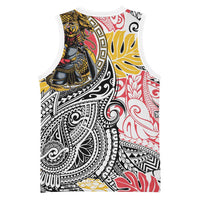 Japanese Samurai Warrior Basketball Jersey Colorful Polynesian Tattoo Style LT9 - Polynesian Pride